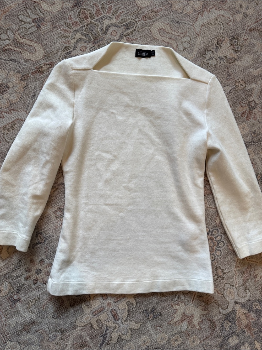 Kate Spade Saturday Cream Square Neck Knit Top
